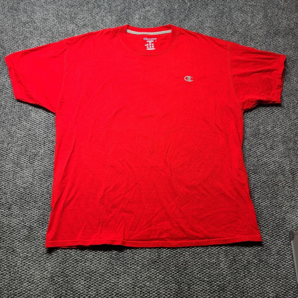 Champion Authentic T Shirt Mens 2XL Red Cotton Crew Neck Short Sleeve Pullover